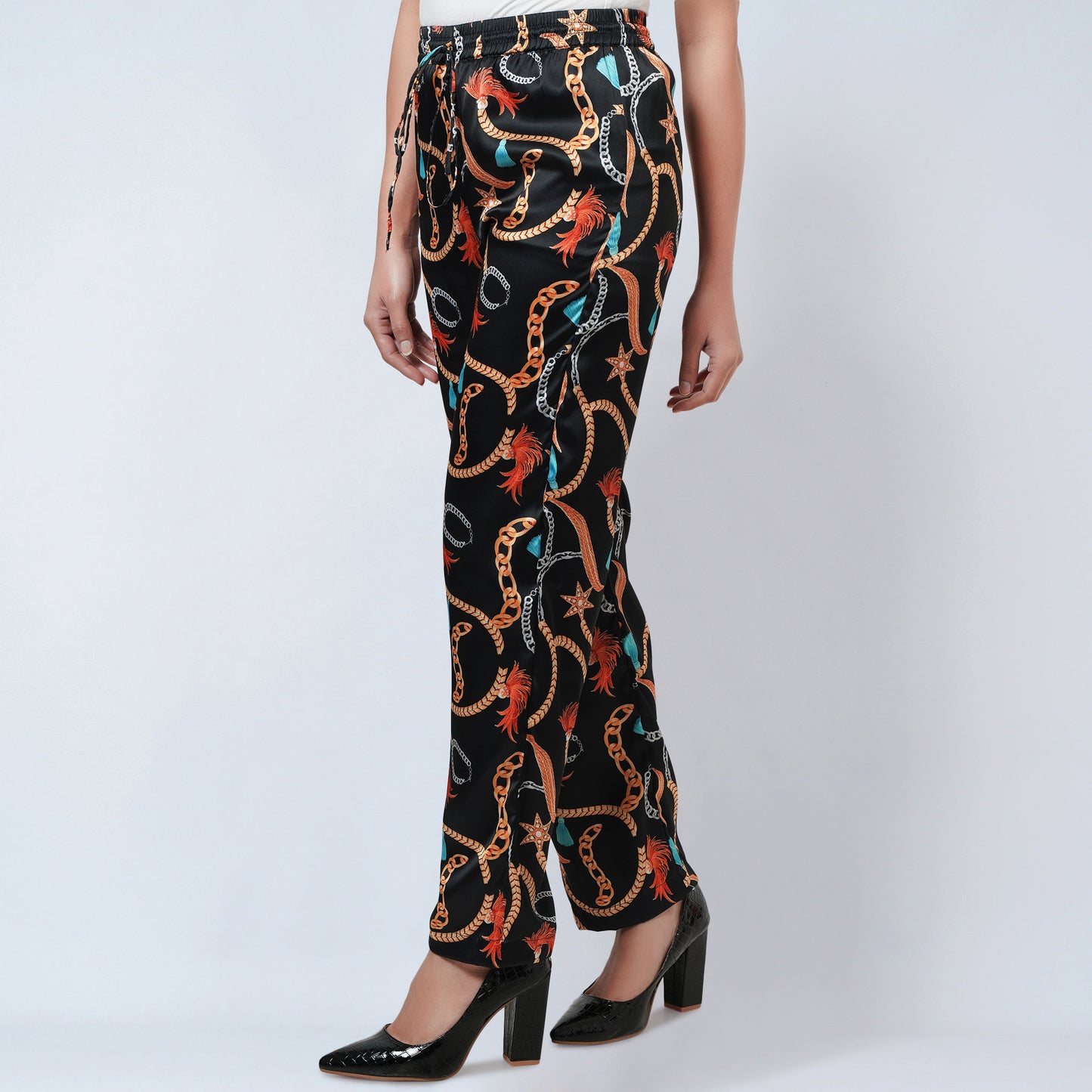 Black Chain Print Palazzo