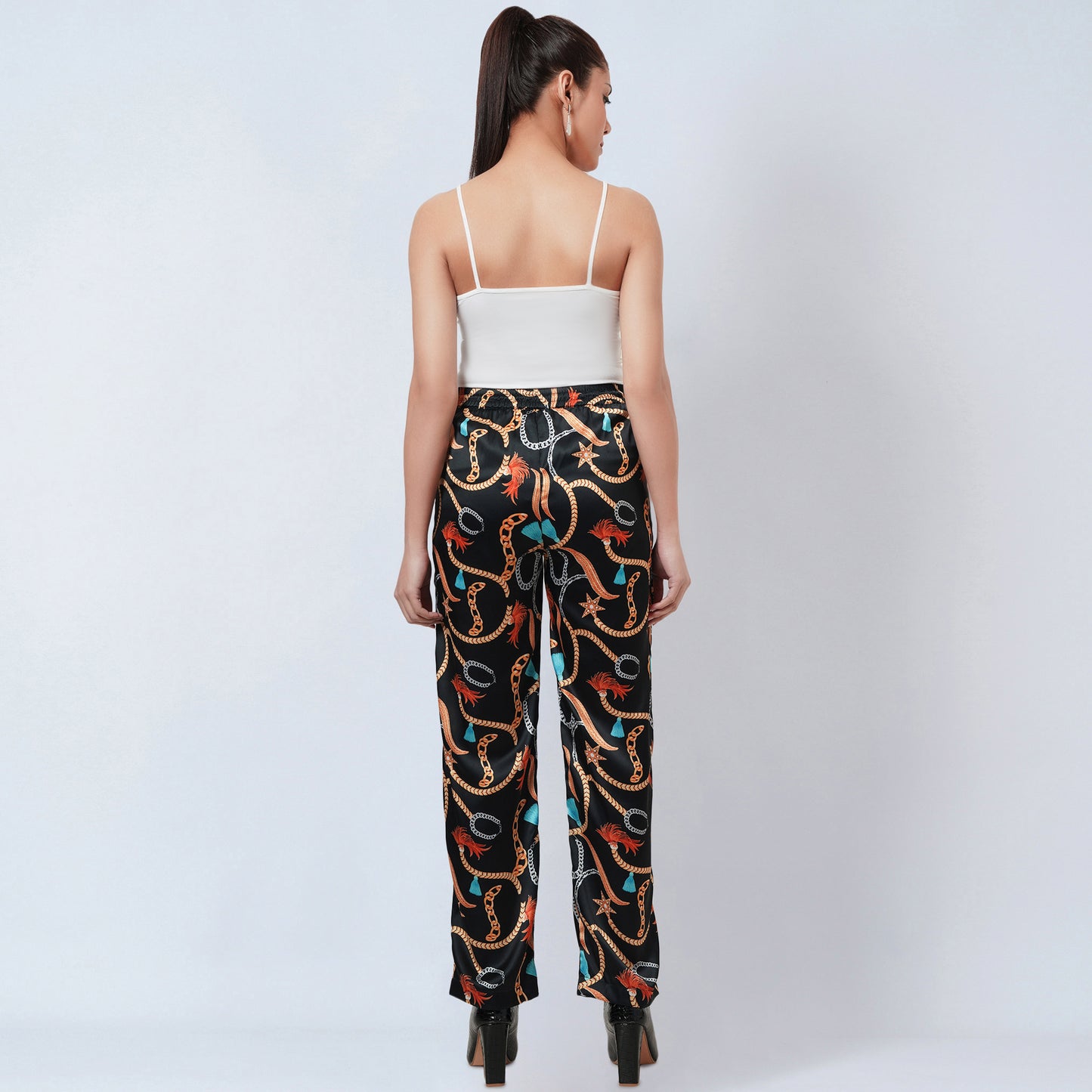 Black Chain Print Palazzo