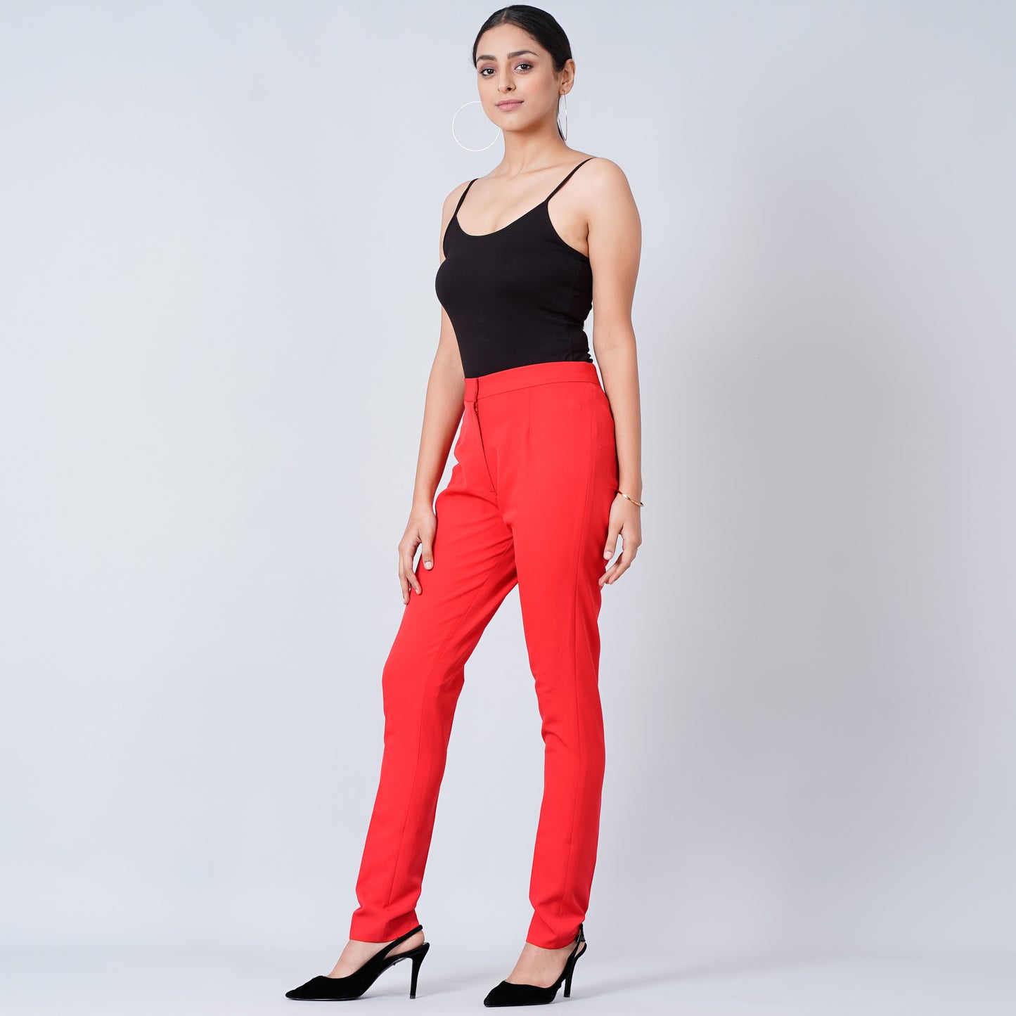 Red Slim Fit Pants