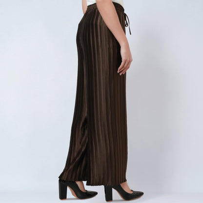 Brown Box Pleated Palazzo