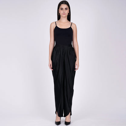 Black and White Paisley Tunic with Tulip Pants and Dupatta Set