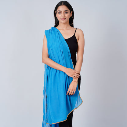 Hot Pink and Blue Paisley Tunic with Tulip Pants and Dupatta Set