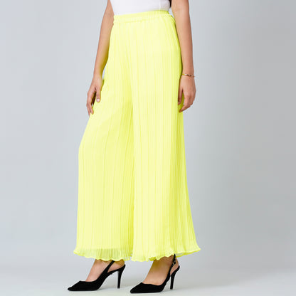 Neon Green Camisole and Pleated Palazzo Set