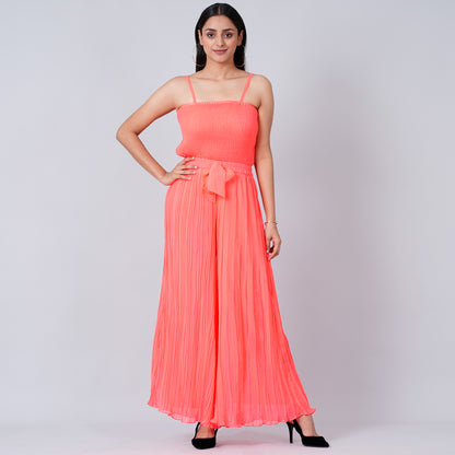 Neon Pink Camisole and Pleated Palazzo Set