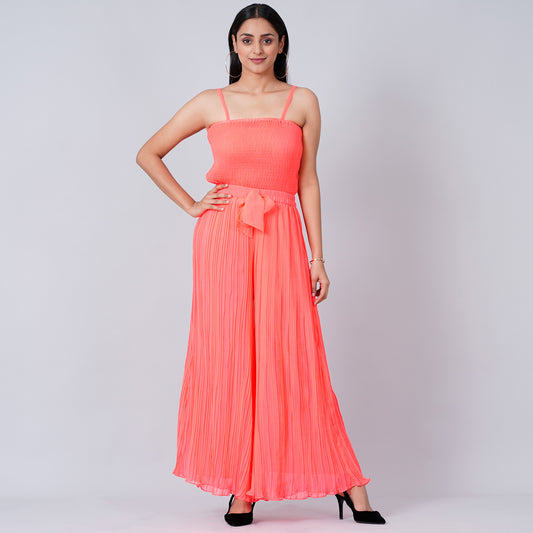 Neon Pink Camisole and Pleated Palazzo Set