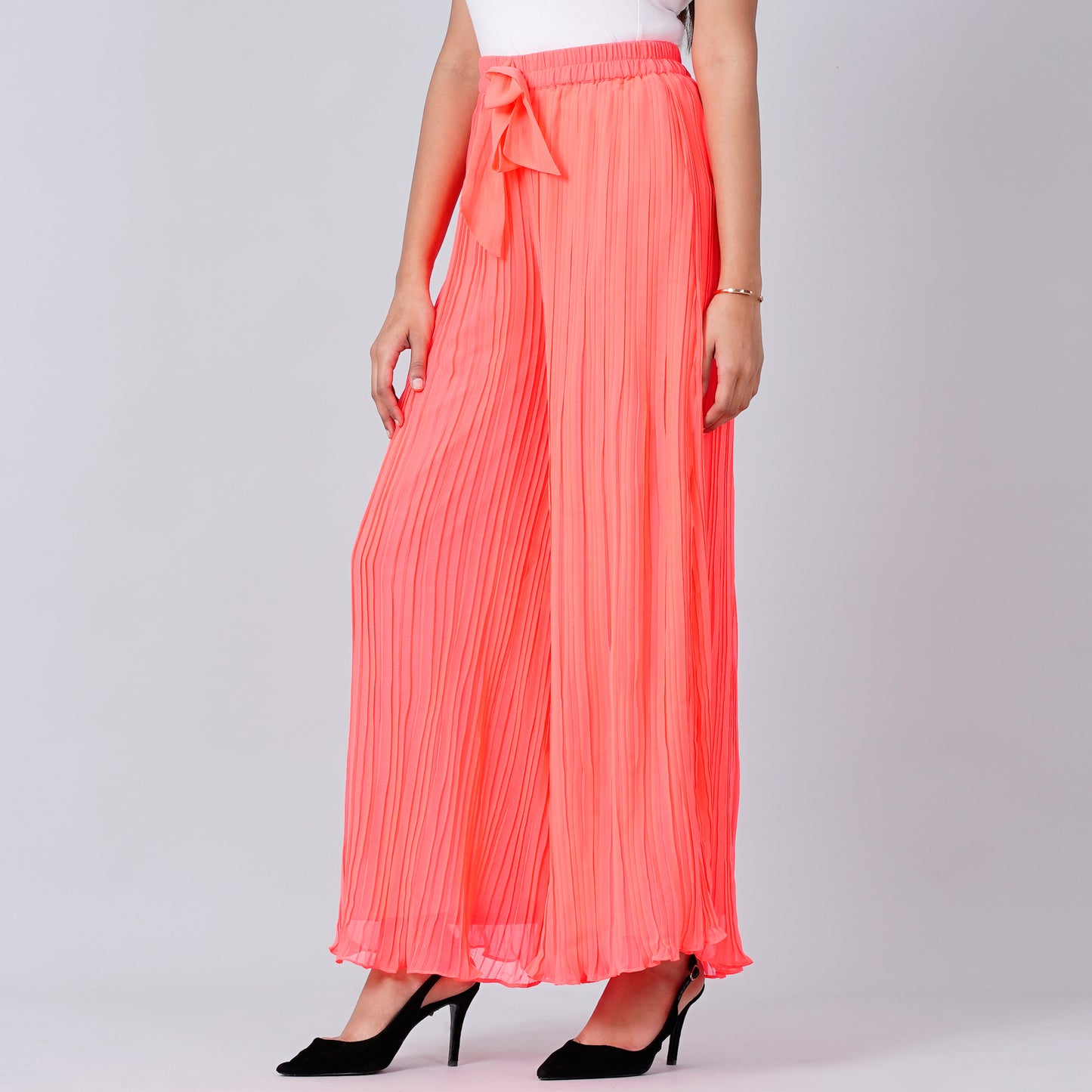 Neon Pink Camisole and Pleated Palazzo Set