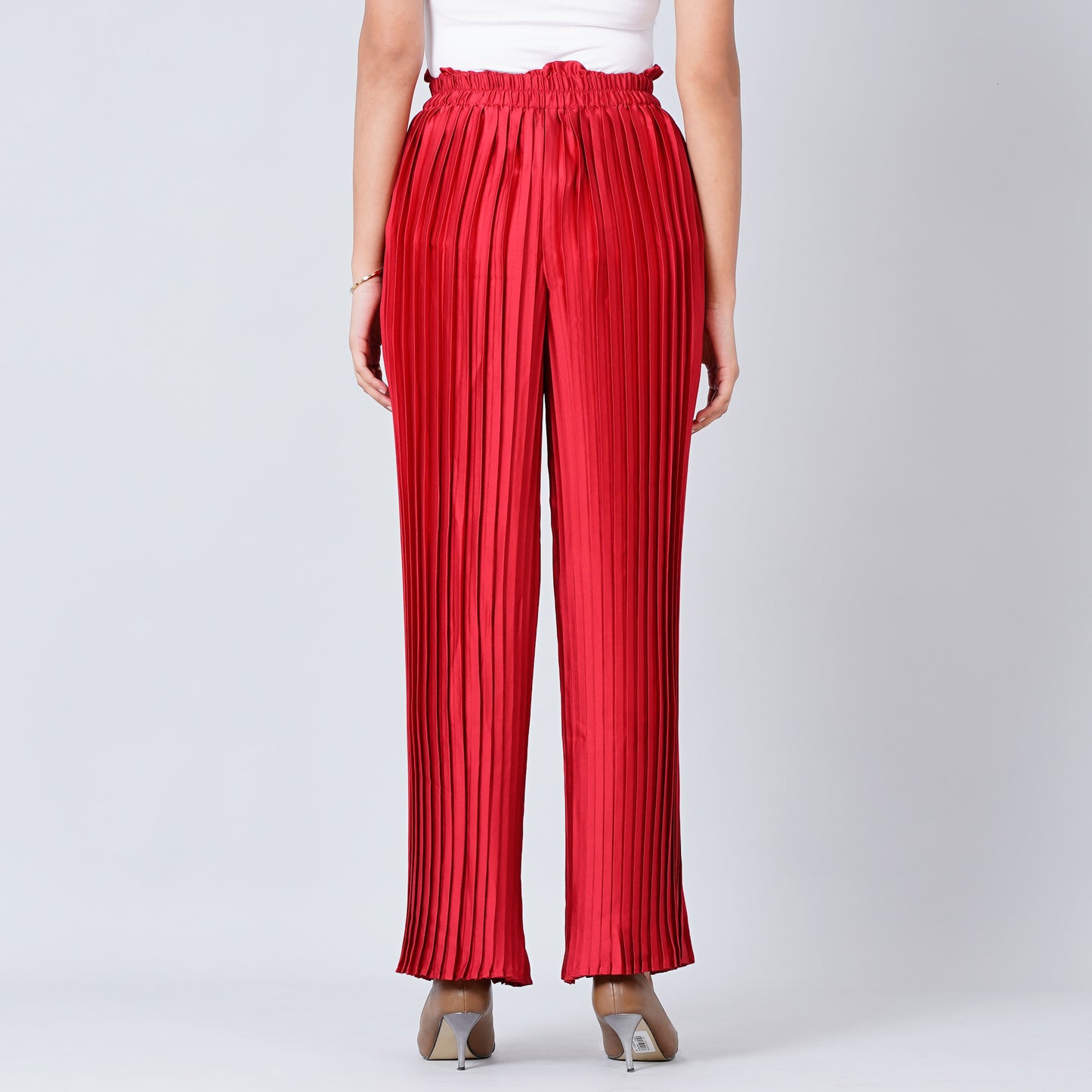 Red Floral Top and Pleated Palazzo Set