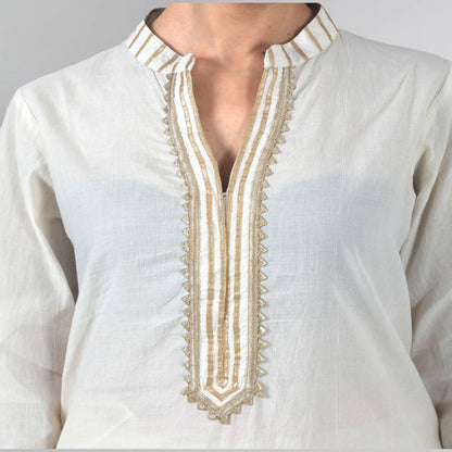Ivory Sequinned Sharara Suit Set