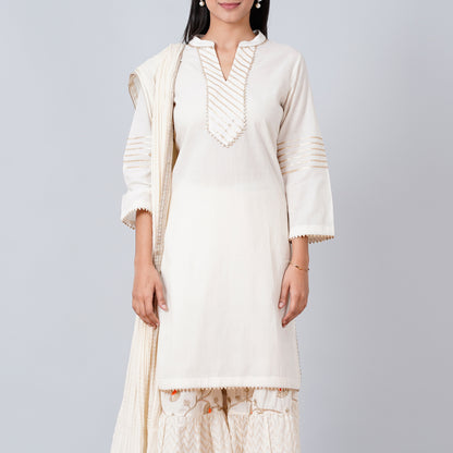 Ivory Gota-Patti Sharara Suit Set