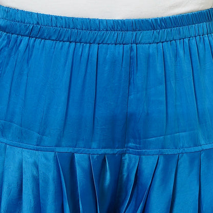 Pink and Blue Bandhani Tunic with Blue Dhoti Pants Set