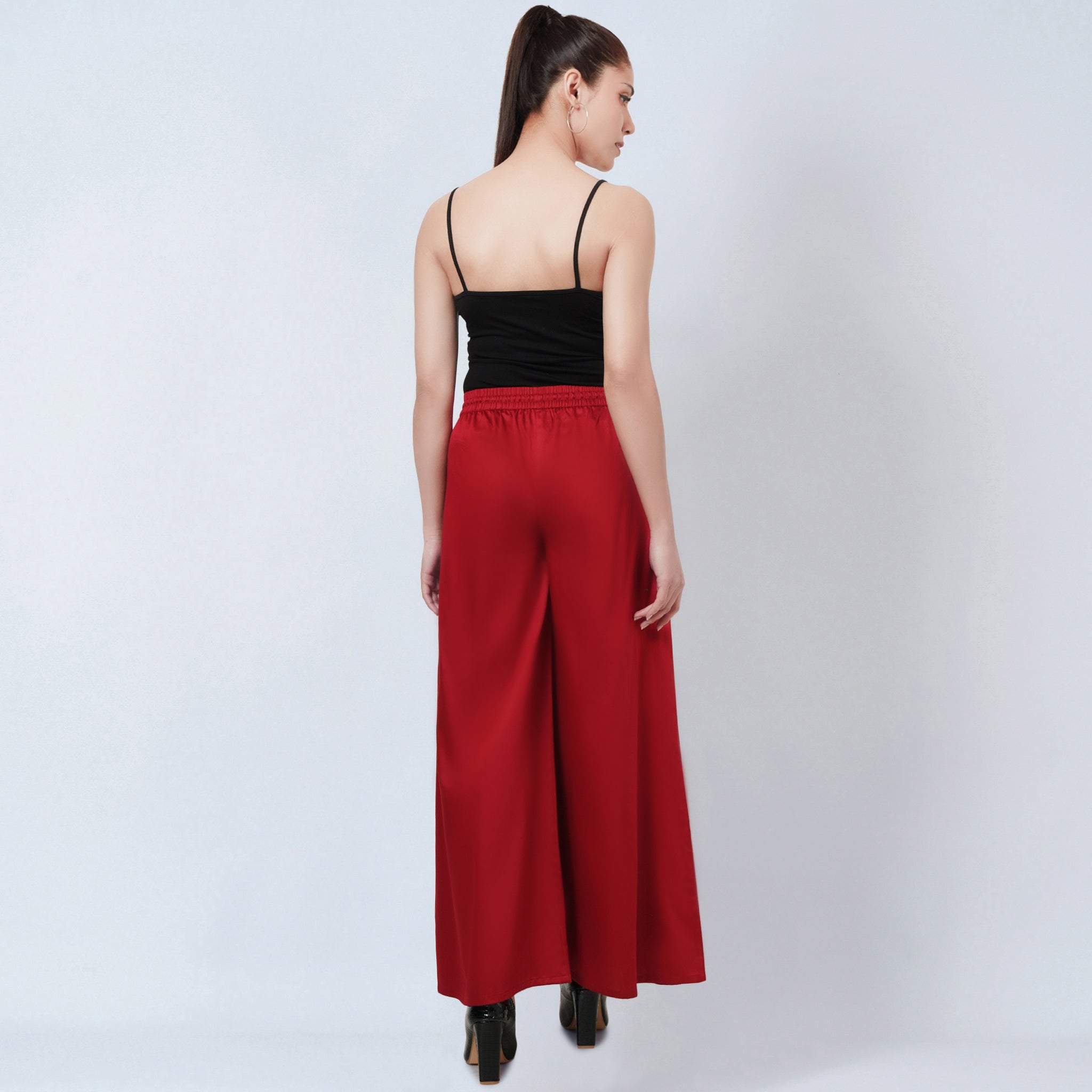 Buy Red Solid Palazzos Online - W for Woman