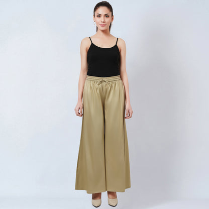 Sand Sequinned Shirt Dress and Wide Leg Pants