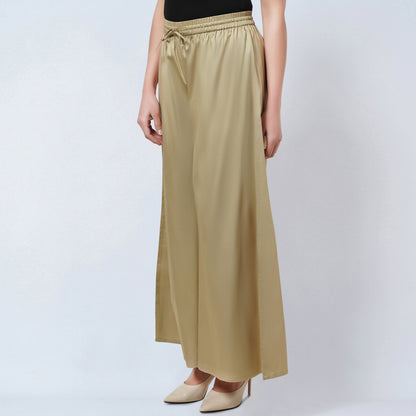 Sand Sequinned Shirt Dress and Wide Leg Pants