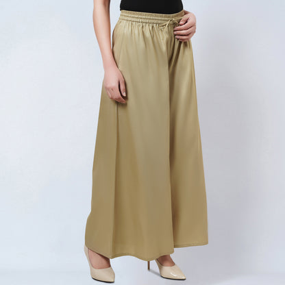 Sand Sequinned Shirt Dress and Wide Leg Pants