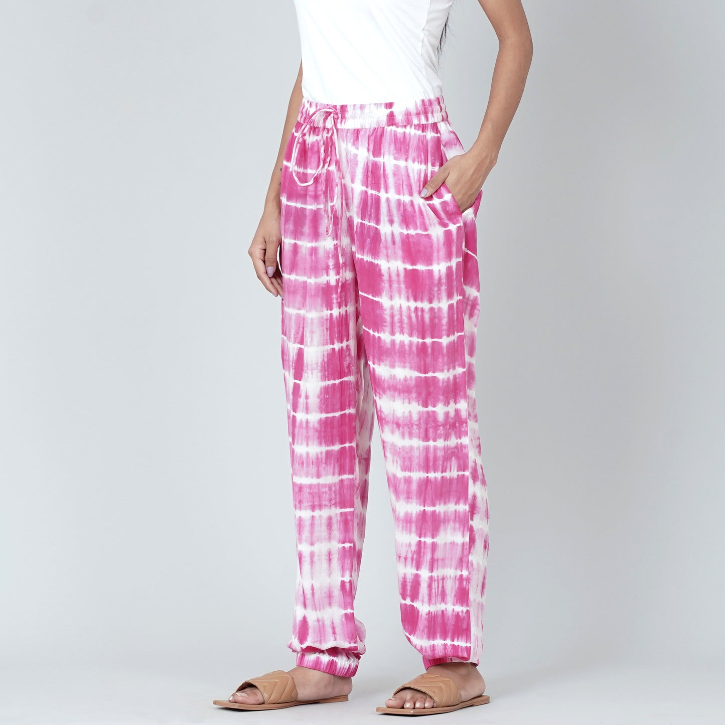 Magenta and White Tie-Dye Lounge Set