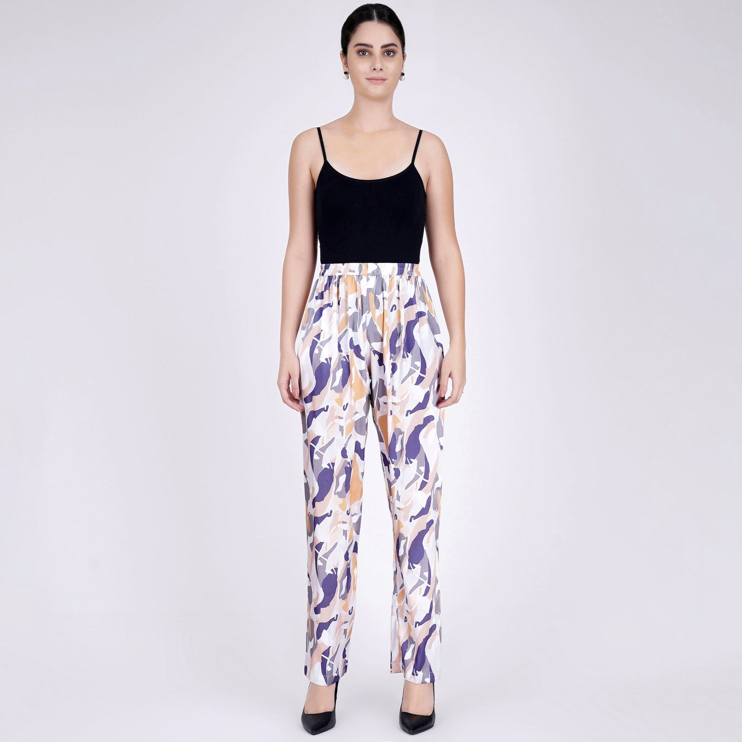 Tan Abstract Camouflage Printed Shirt and Pants Set