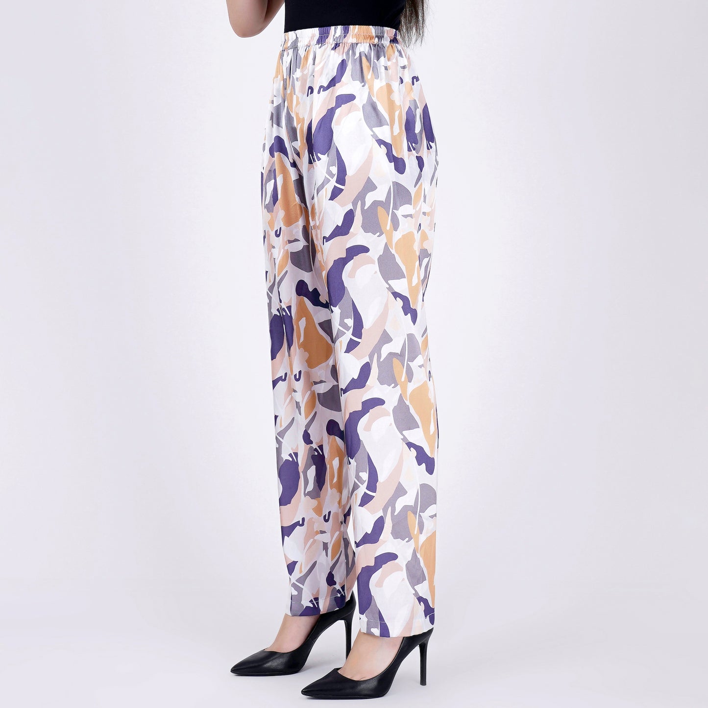 Tan Abstract Camouflage Printed Shirt and Pants Set