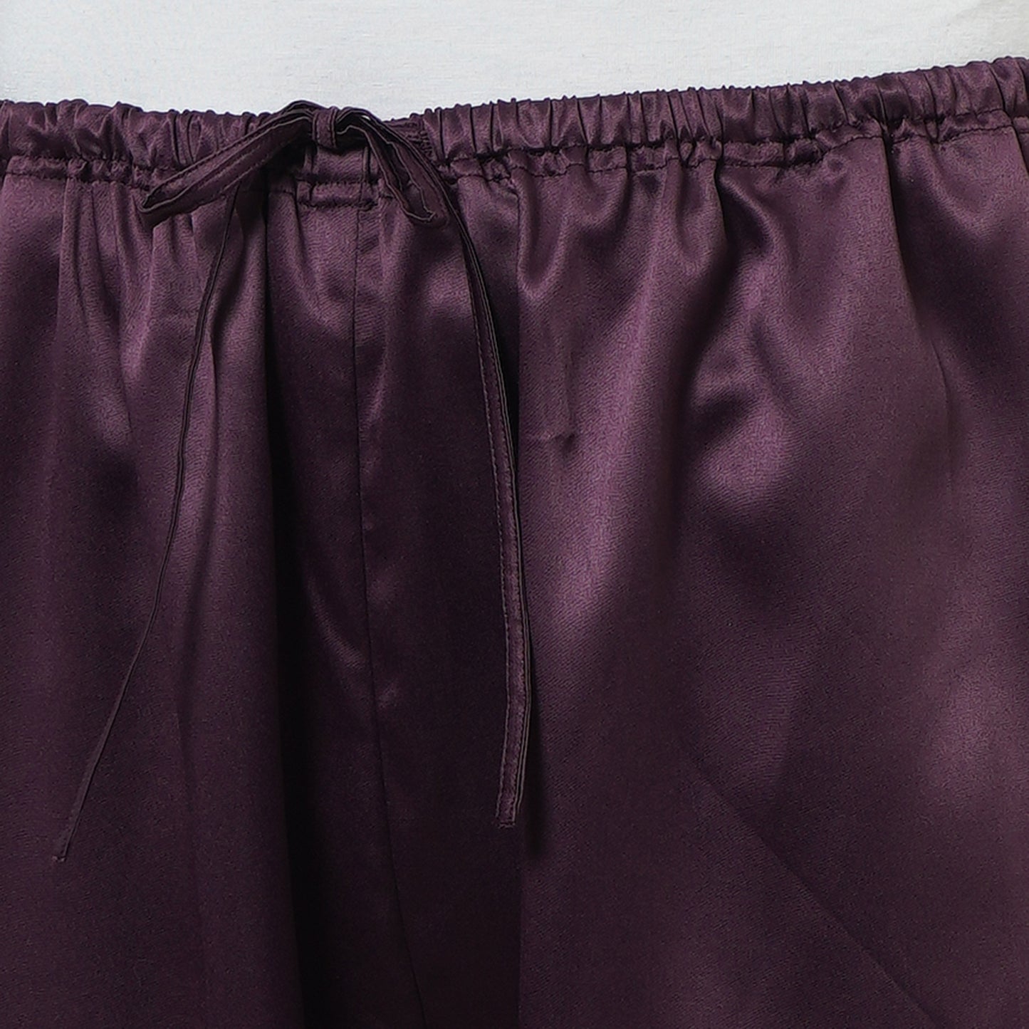 Purple Asymmetrical Pleated Kaftan and Straight Pants Set