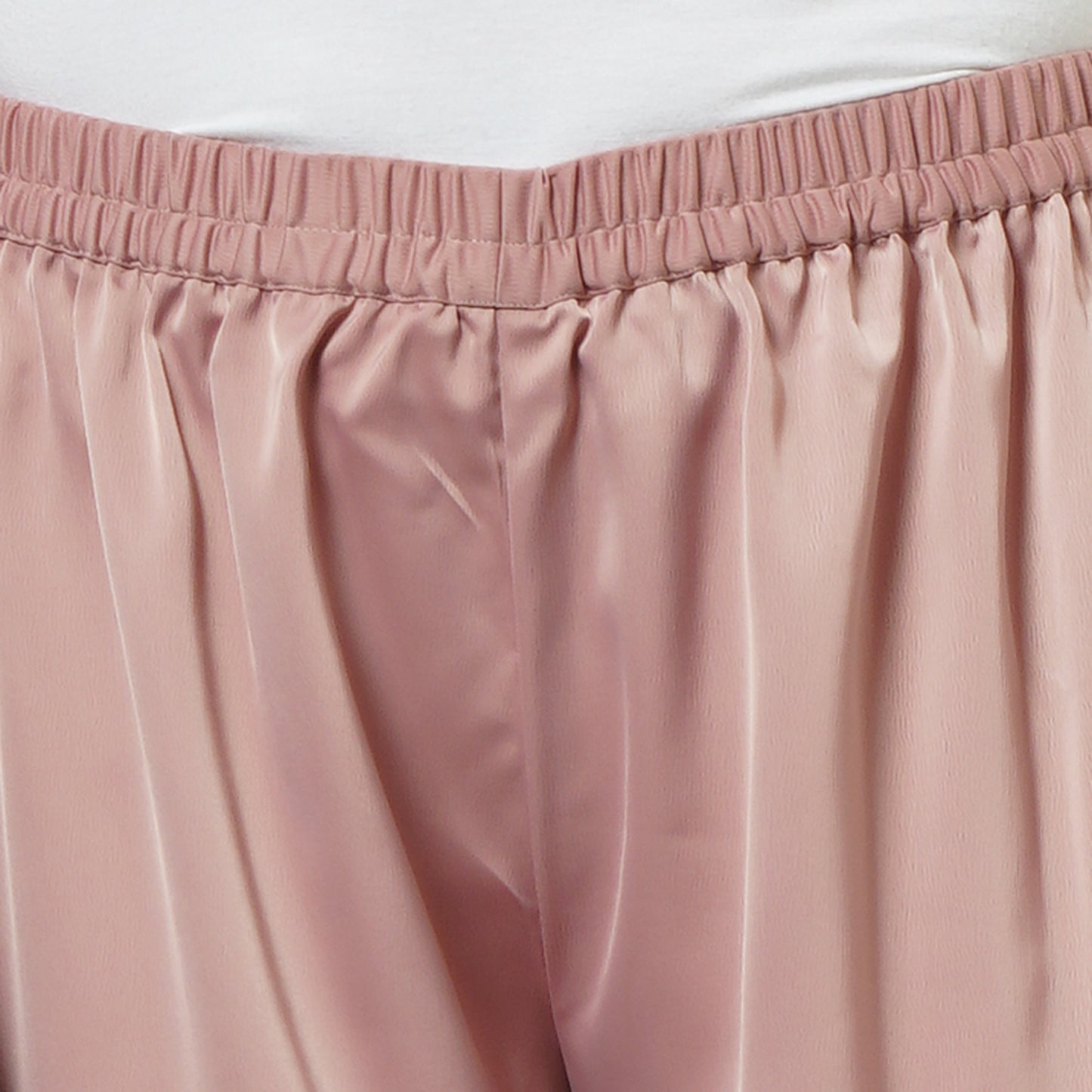Powder Pink One-Shoulder Asymmetric Tunic and Wide Leg Pants