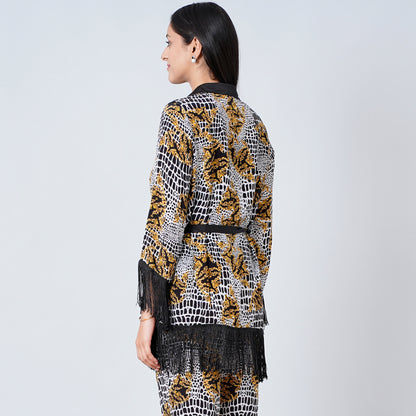 Yellow Baroque Animal Print Shirt