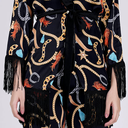 Black Chain Print Shirt