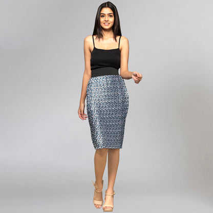 Dark Blue Pleated Skirt
