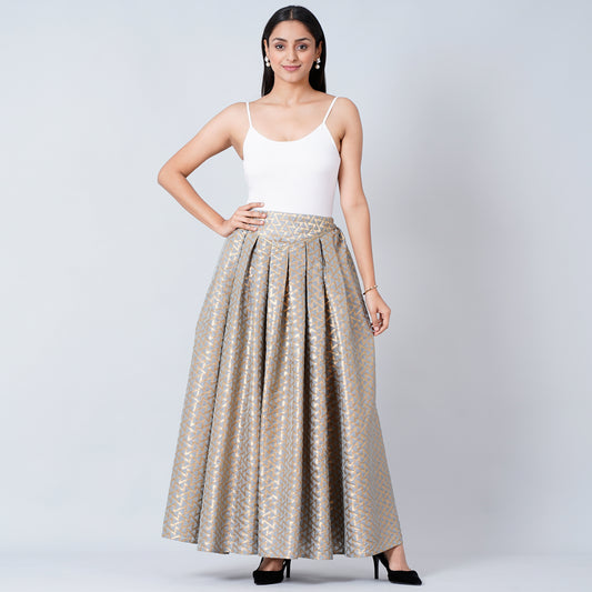 Grey Brocade Skirt