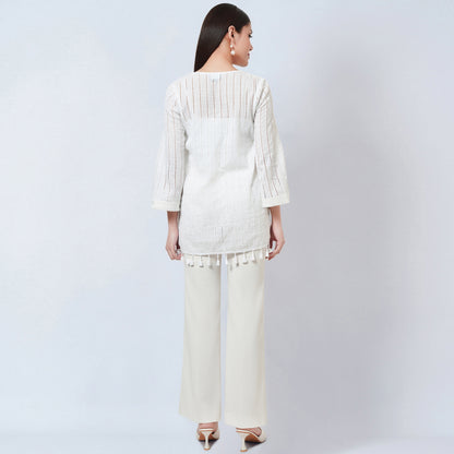 White Eyelet Top