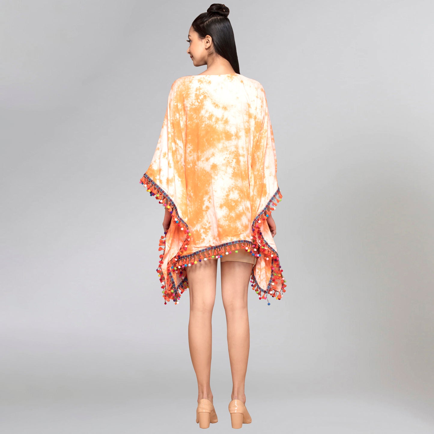 Orange Tie-Dye Poncho Top