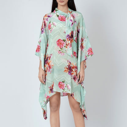 Pastel Green and Pink Floral Top