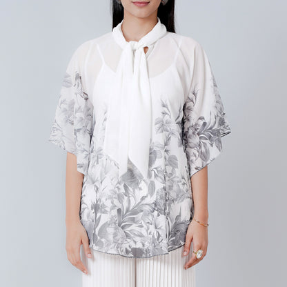 Grey Floral Top