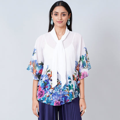 Purple and Blue Floral Top