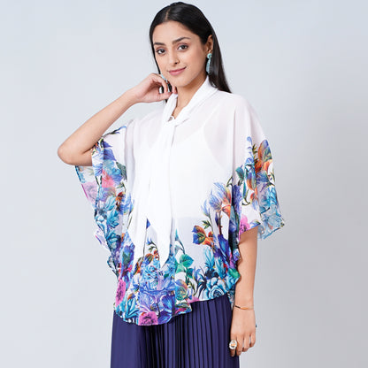 Purple and Blue Floral Top