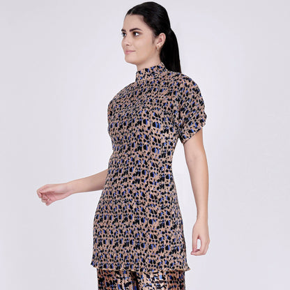 Beige Animal Print Top