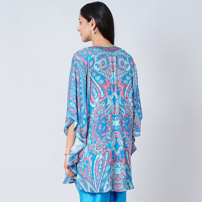 Hot Pink and Blue Paisley Tunic