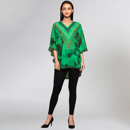 Forest Green Floral Tunic